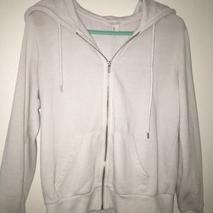 White zip up sweater